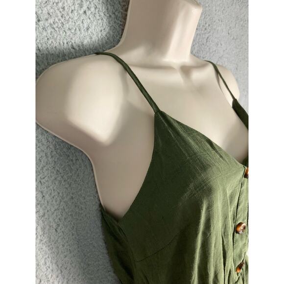 Women's Green Wrap Cami Midi Dress One Size Casual‎ - Picture 7 of 10